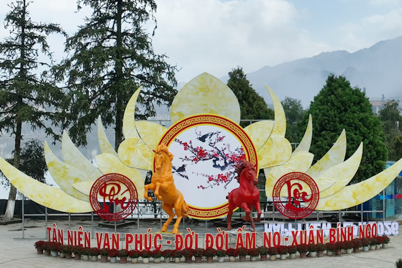 Cặp song mã vô cùng nổi bật tại phường Sa Pa. Ảnh: Đinh Đại