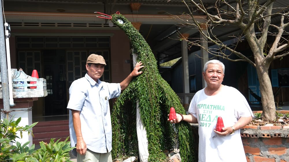 Unique ornamental plants creating animal shapes in the Mekong Delta