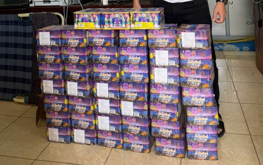 Số pháo lậu được các đối tượng vận chuyển, mua bán trái phép bị lực lượng công an phát hiện, xử lý. Ảnh: Công an cung cấp