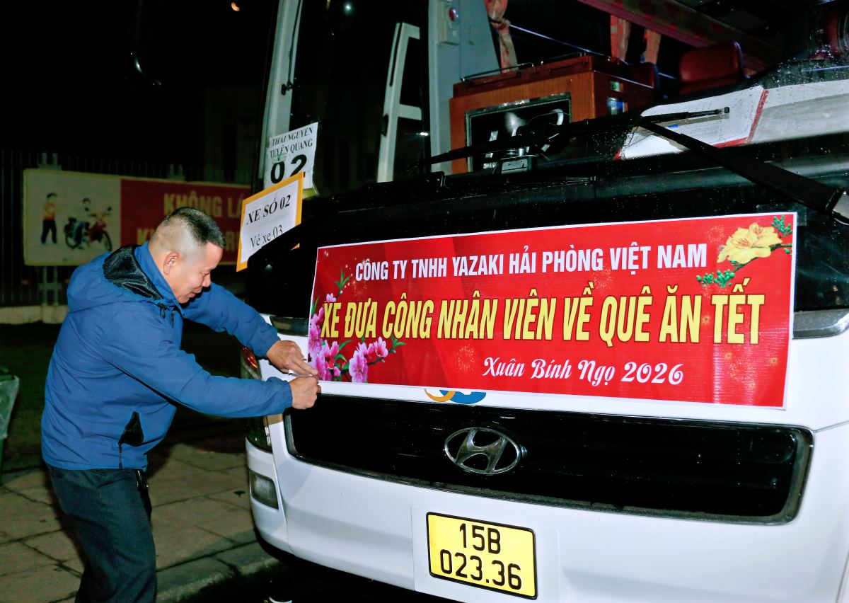 9 chuyến xe được chuẩn bị, đưa 320 đoàn viên cùng gia đình về quê đón Tết.