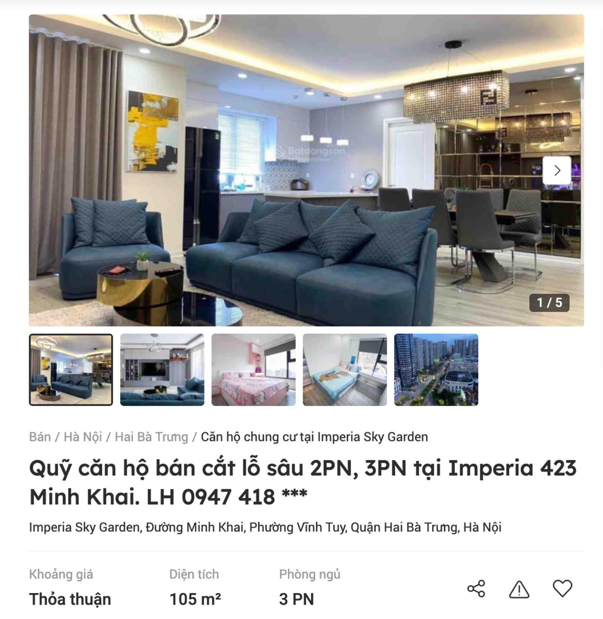 Một số thông tin rao bán cắt lỗ căn hộ chung cư trên nền tảng Batdongsan.com.vn