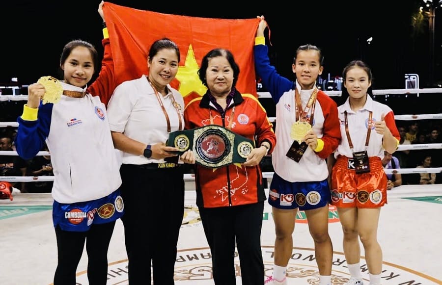 Fighters of the Kun Khmer Vietnam Team have achieved high results at the 2026 World Championships. Photo: Nam Trung