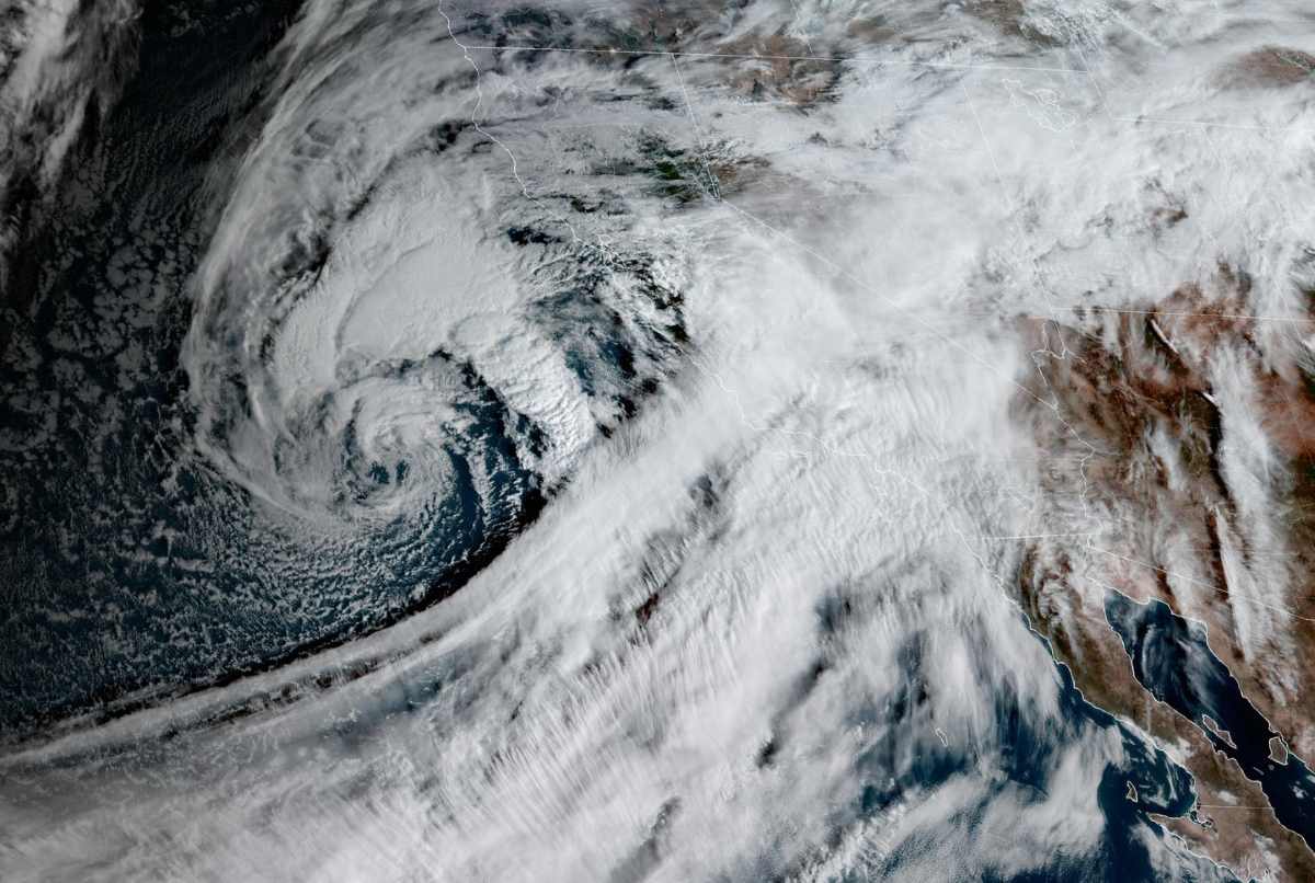Forecast of storm making landfall in California, USA next week. Photo: NOAA