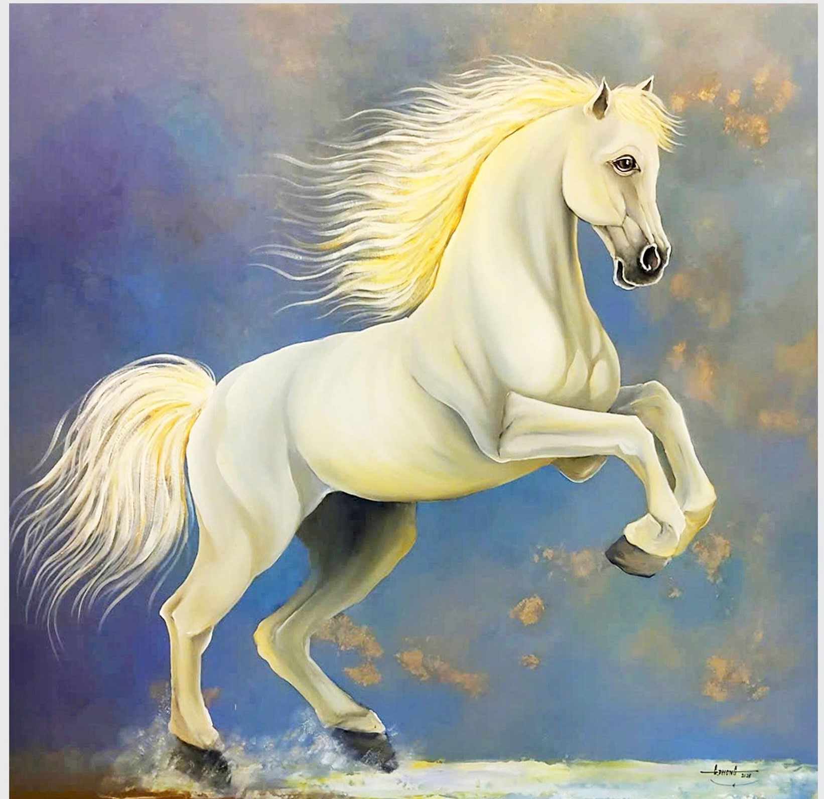 Tác phẩm Bạch vân mã. Ảnh: Phúc Khánh 