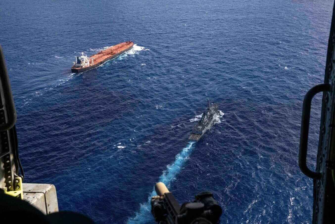 US military raids oil tanker in Indian Ocean on February 15. Photo: AFP