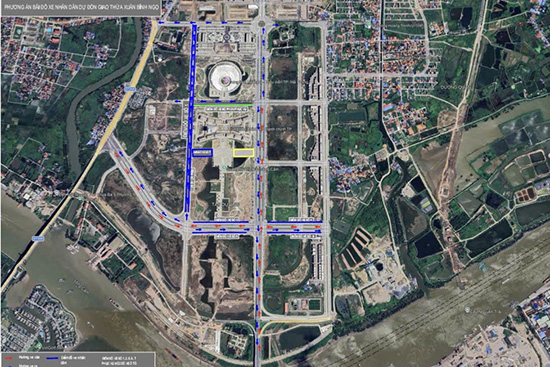 Phương án bố trí các điểm đỗ xe xem chương trình nghệ thuật và bắn pháo hoa đêm giao thừa tại Trung tâm Chính trị - Hành chính TP Hải Phòng. Ảnh: Công an Hải Phòng