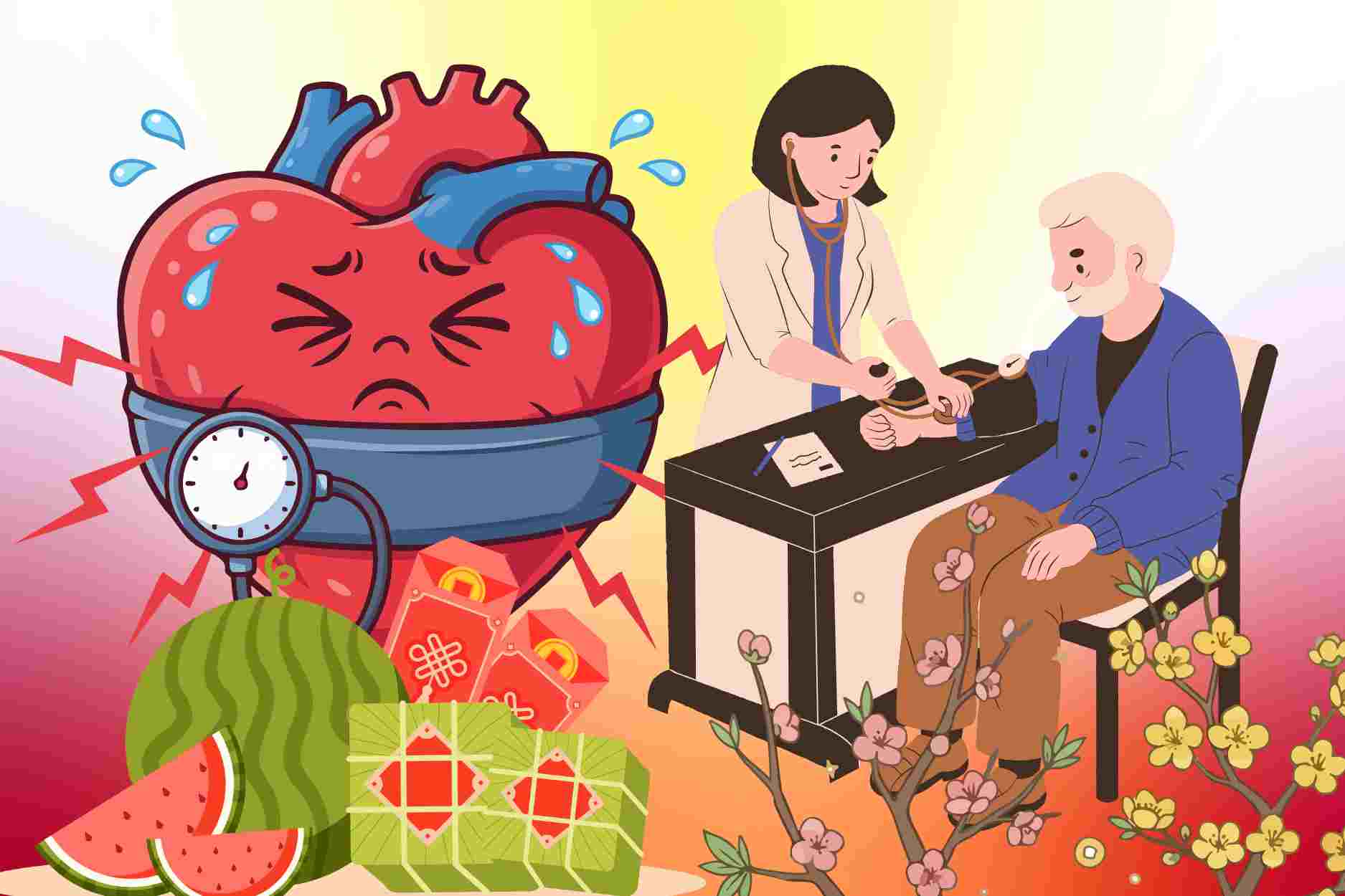 Gentle exercises help people with high blood pressure stabilize during Tet