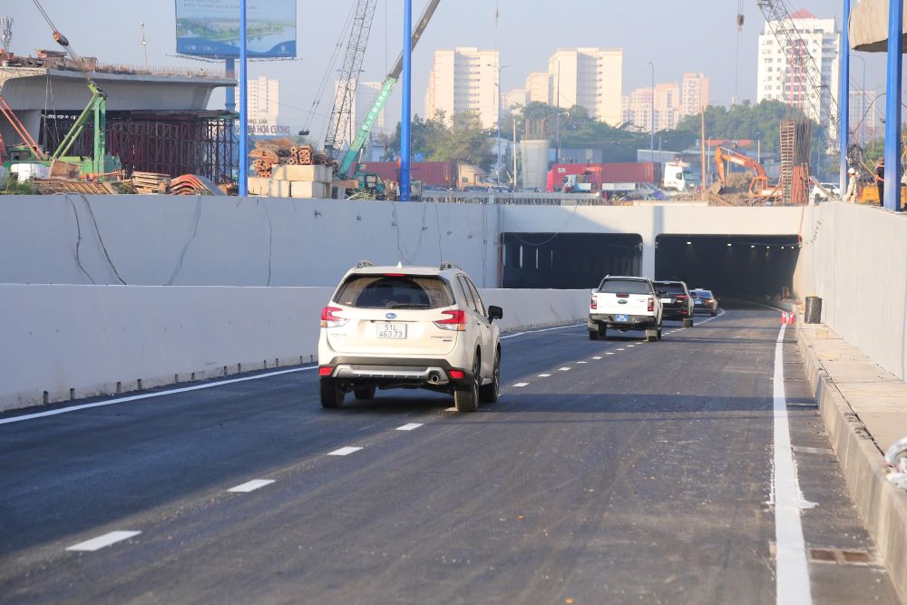 Hầm chui HC1-02 ở nút giao An Phú. Ảnh: Anh Tú