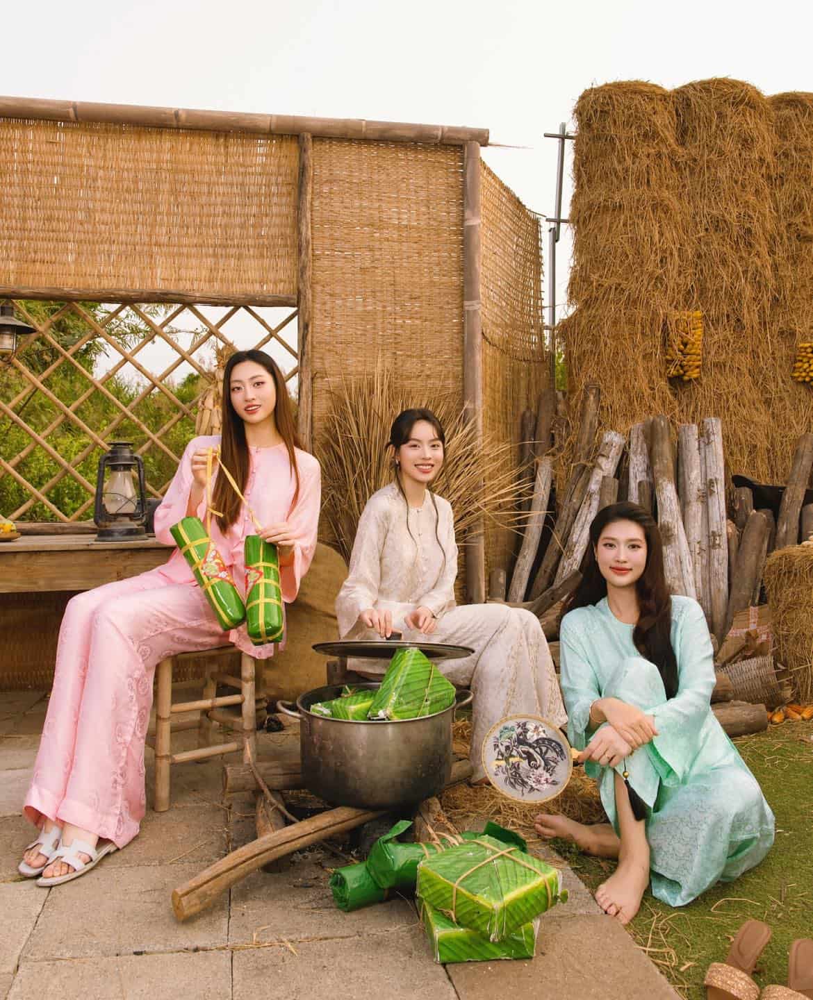 3 nàng hậu Lương Thùy Linh, Huỳnh Thị Thanh Thủy và Đoàn Thiên Ân. Ảnh NVCC