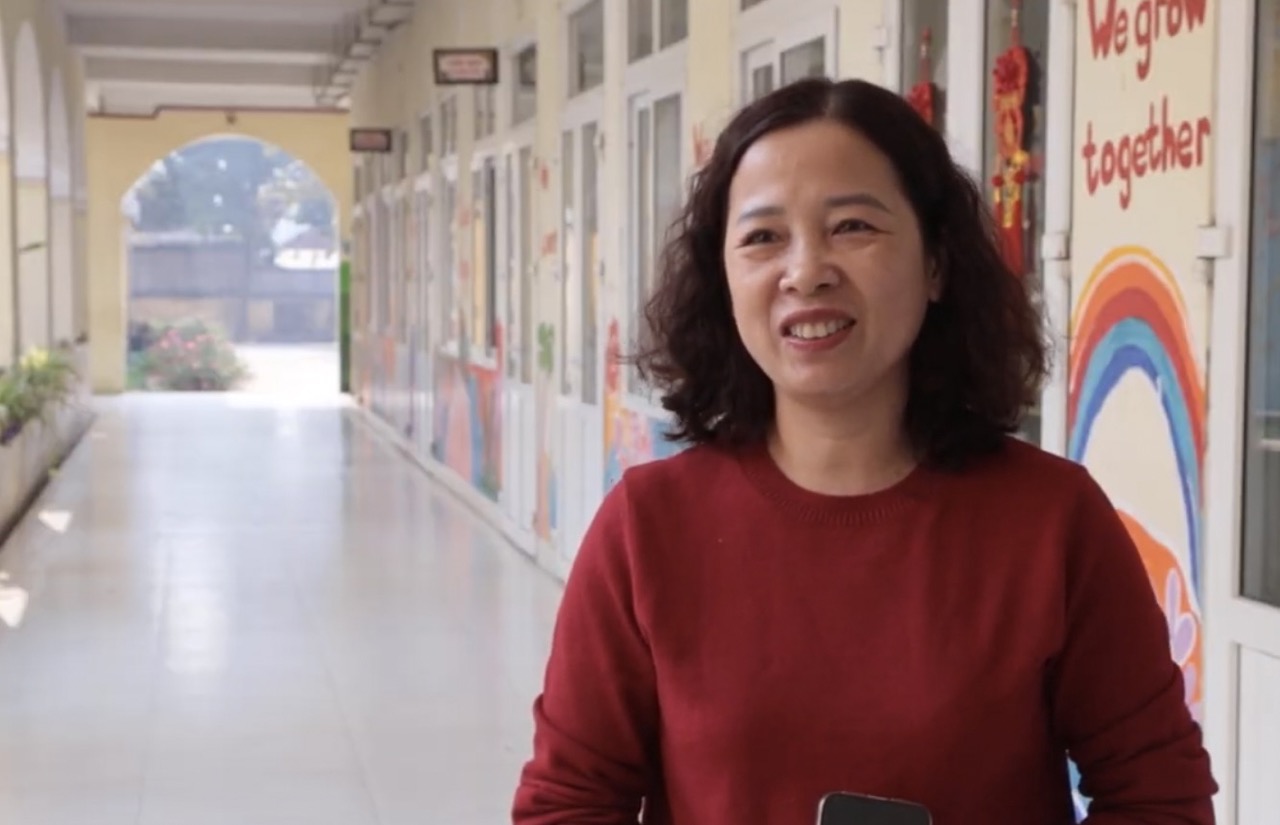 Cô Nguyễn Thị Bảy - Giáo viên chủ nhiệm lớp 5A3, Trường Tiểu học Tây Tựu A (Hà Nội). Ảnh: Tường Vân