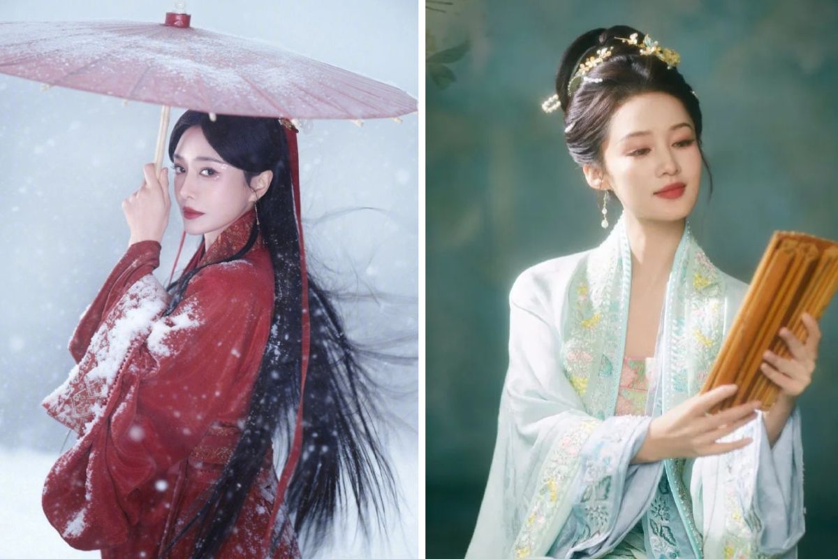 Tần Lam và Lý Thấm trong tạo hình cổ trang. Ảnh: Xinhua