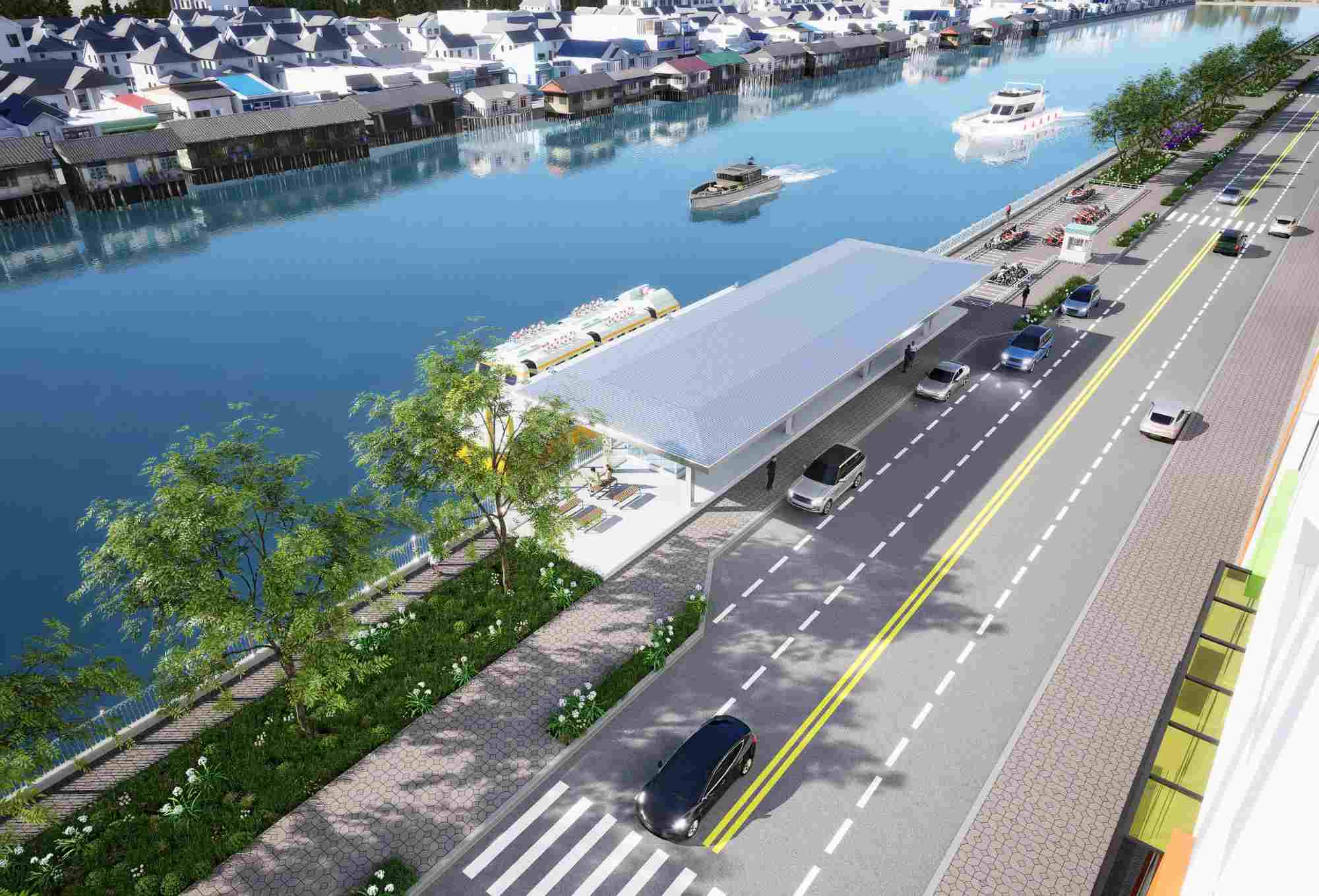 Phối cảnh bờ Bắc kênh Đôi sau khi được chỉnh trang.