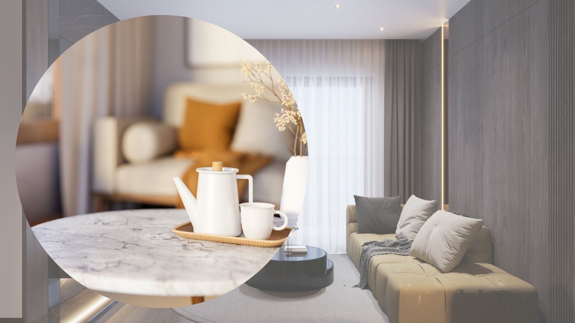 With just a few small changes in decoration, the tea table can become a highlight for the living room. Graphics: Thanh Thanh