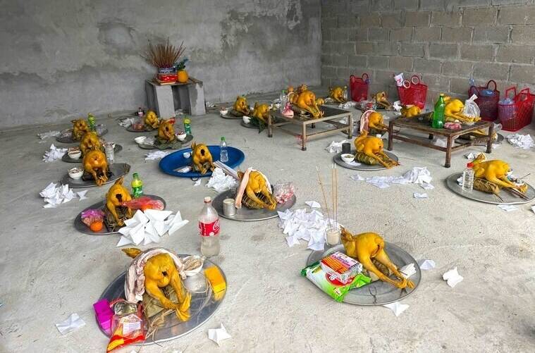 Not only a spiritual ritual, earth god worship is also an important community activity, opening a new year for the Tay and Nung people in Lang Son. Photo: Vi Huan