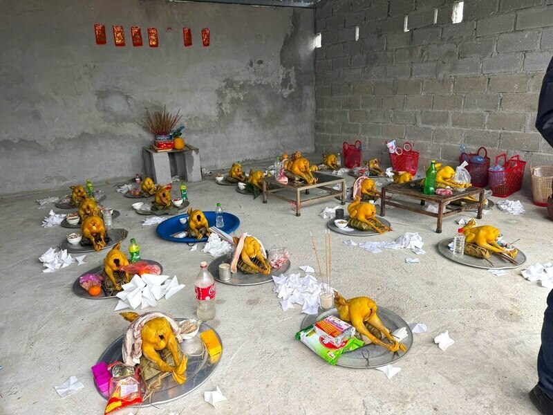 Not only a spiritual ritual, earth god worship is also an important community activity, opening a new year for the Tay and Nung people in Lang Son. Photo: Vi Huan