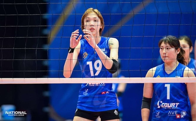 Ly Thi Luyen prepares to go abroad to Thailand to play. Photo: National Volleyball League
