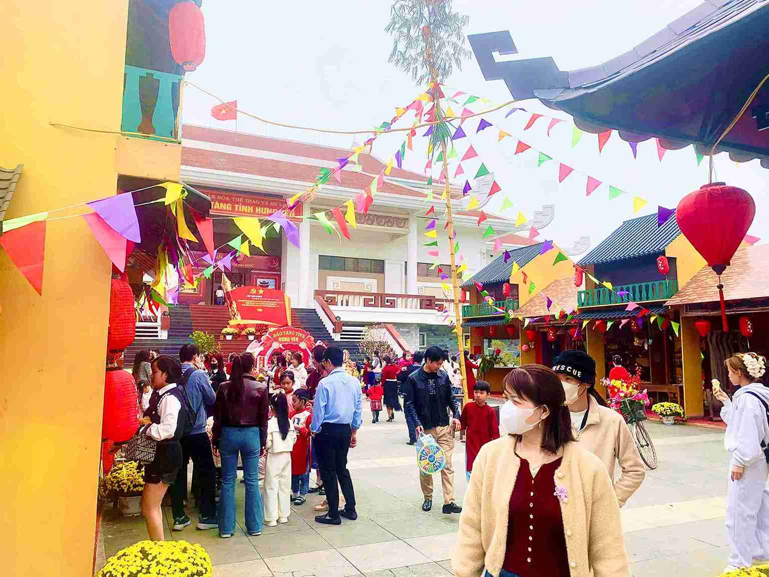 Không gian Tết truyền thống sôi động tại Bảo tàng Hưng Yên. Ảnh: Bảo tàng Hưng Yên