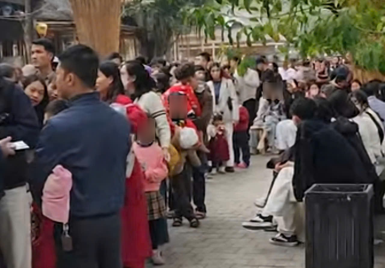 Tens of thousands of tourists line up to buy tickets at Trang An eco-tourism area on February 19 (ie, the 3rd day of Tet). Photo: Dieu Anh