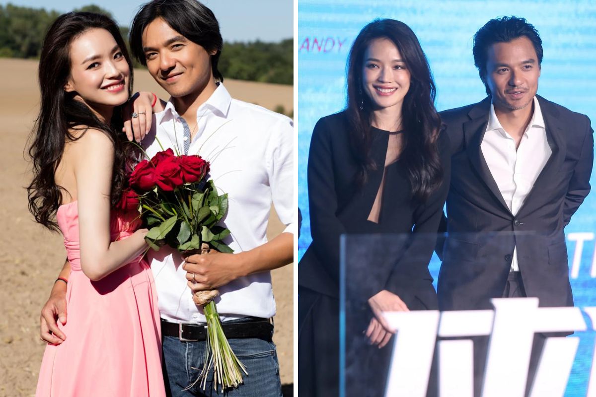 Thư Kỳ và ông xã Phùng Đức Luân. Ảnh: Xinhua