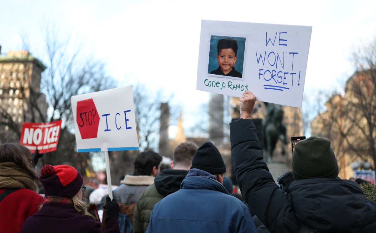 Americans protest on January 23, demanding the release of immigrant boy Liam Conejo Ramos. Photo: AFP