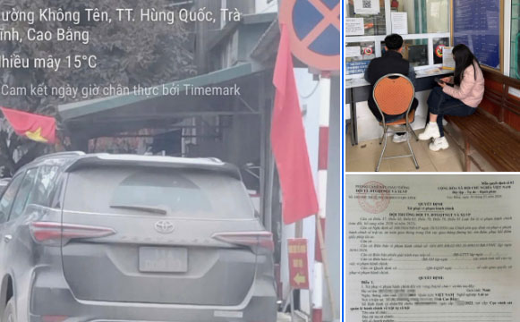 운전사 H.Q.A가 운전하는 차량이 규정을 위반하여 정차했습니다. 사진: 교통 경찰국