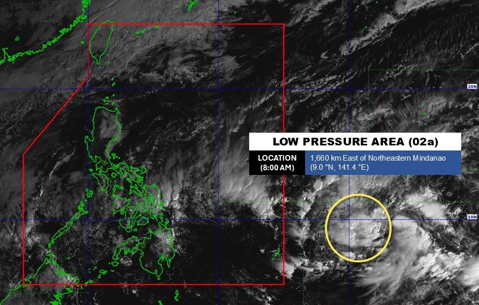 Location of the low pressure center at 8 am on February 2, 2026. Photo: PAGASA