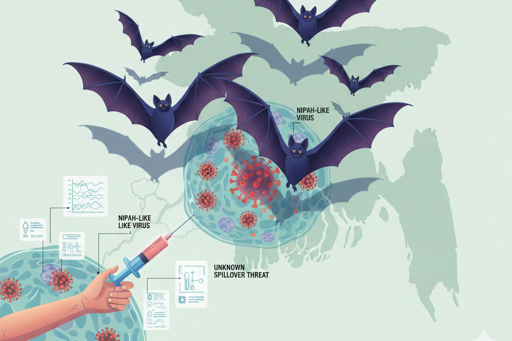 Phát hiện mới cho thấy loại virus từ dơi này có thể đang gây bệnh nặng ở người và trước nay đã bị bỏ sót trong các ca nghi nhiễm Nipah. Ảnh: AI
