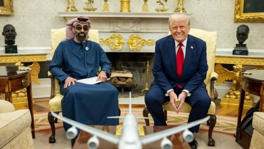 President Donald Trump receives Sheikh Tahnoon bin Zayed Al Nahyan - UAE National Security Advisor, the most powerful official in the Abu Dhabi royal family - March 18, 2025. Photo: Donald J. Trump/Truth Social