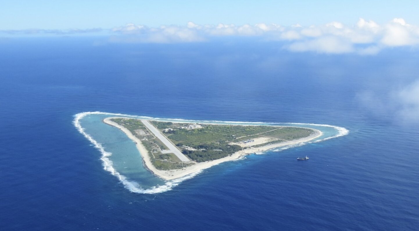 Minami Torishima coral island is triangular, located at the easternmost point of Japanese territory. Photo: World Meteorological Organization (WMO)