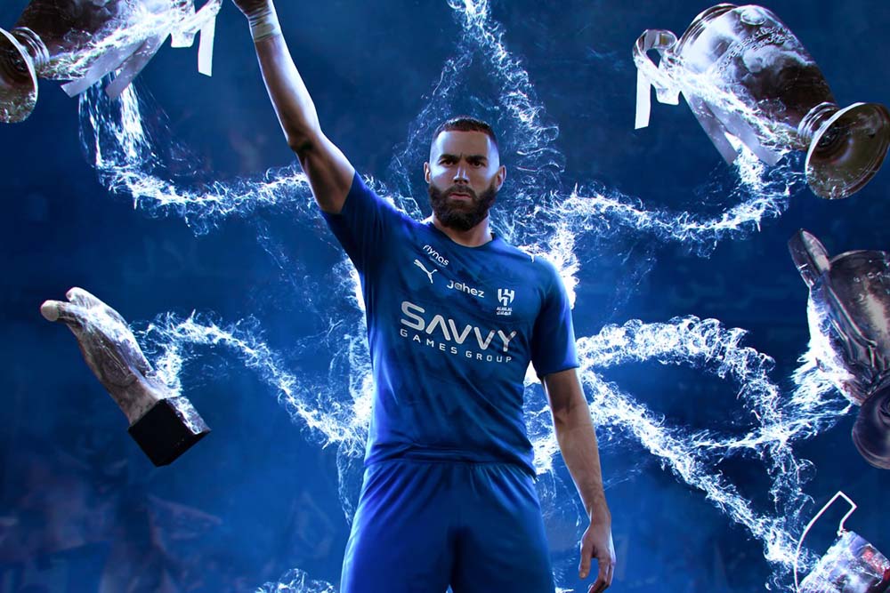 Al-Hilal's Benzema welcome poster. Photo: Al-Hilal