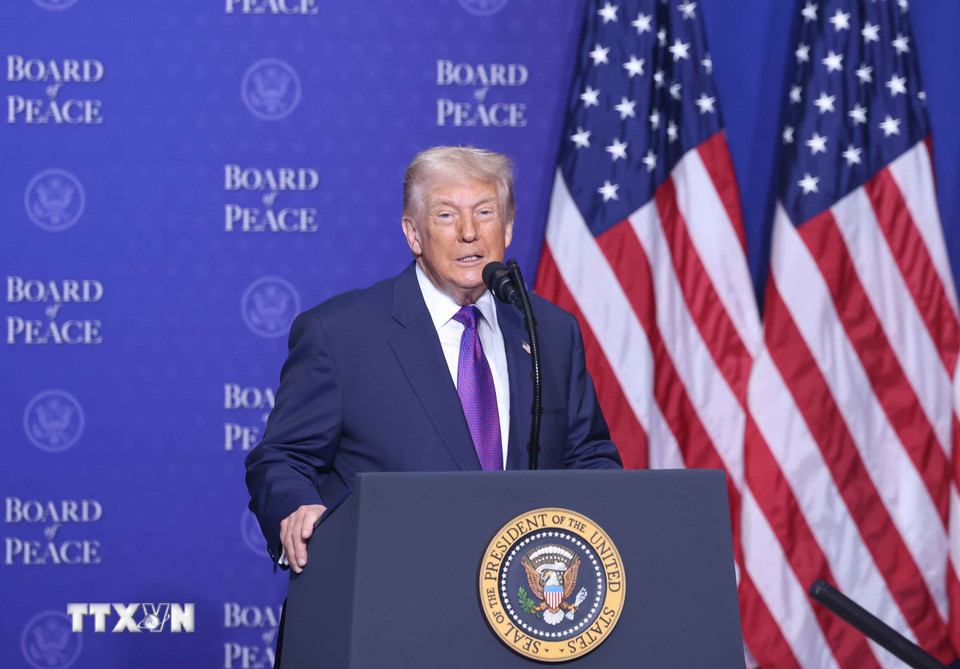 Tổng thống Mỹ Donald Trump phát biểu tại sự kiện. Ảnh: TTXVN