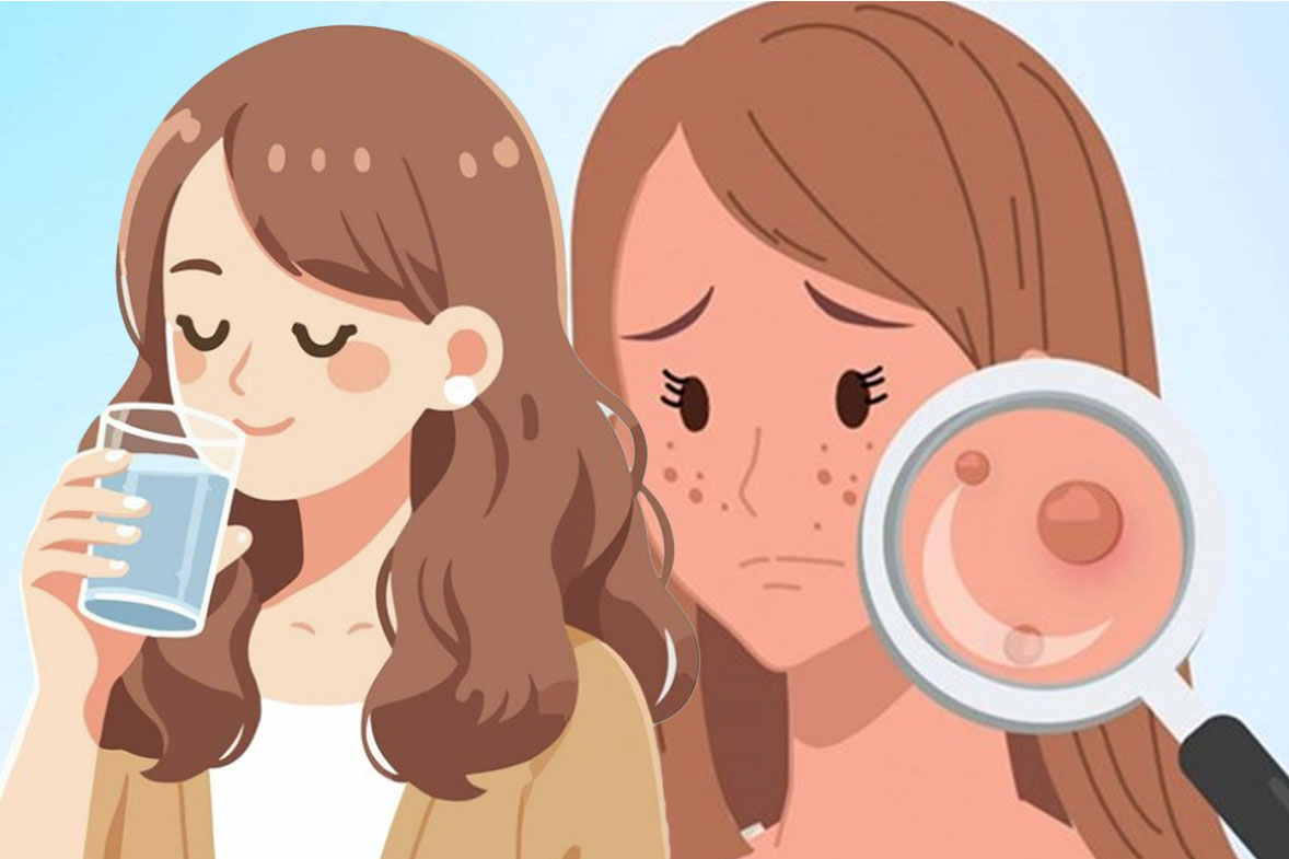 Drinking plenty of water helps brighten the skin but does not completely prevent acne. Graphics: Thien Nhan