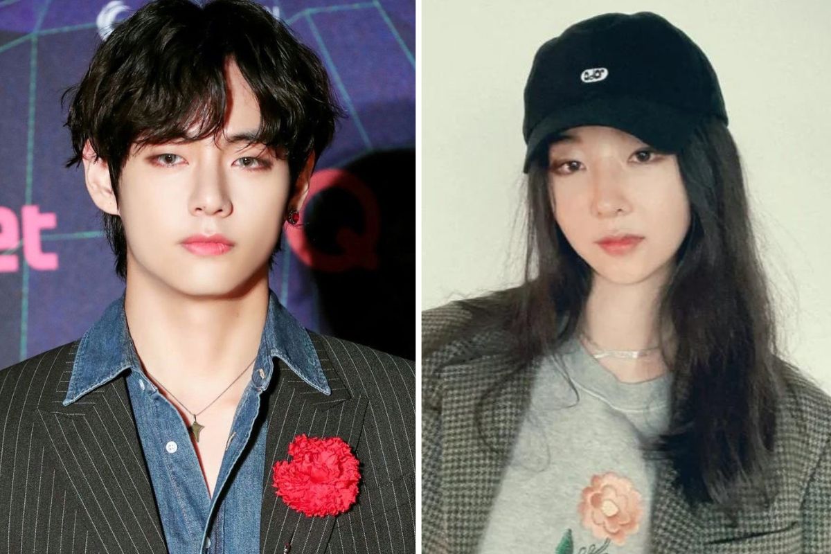 V (BTS) and Min Hee Jin. Photo: Lotte