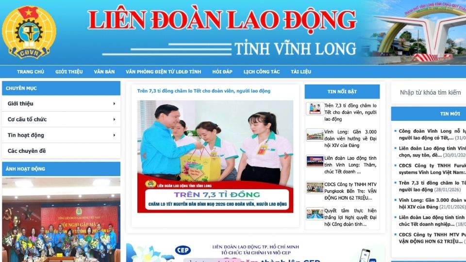 Vinh Long Trade Union maintains the operation of the Electronic Information Page, strengthens communication with infographics and propaganda videos. Photo: Hoang Loc