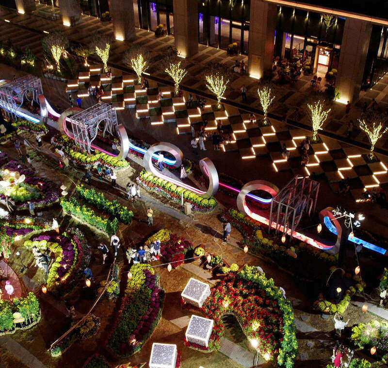 Cung đường ánh sáng của “Vòng Xoáy Tâm Thức” với chiều dài xấp xỉ 42 mét. Ảnh: BTC cung cấp