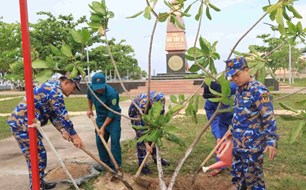 Đầu xuân trên các đảo Trường Sa, hải quân trồng hơn 9.000 cây xanh