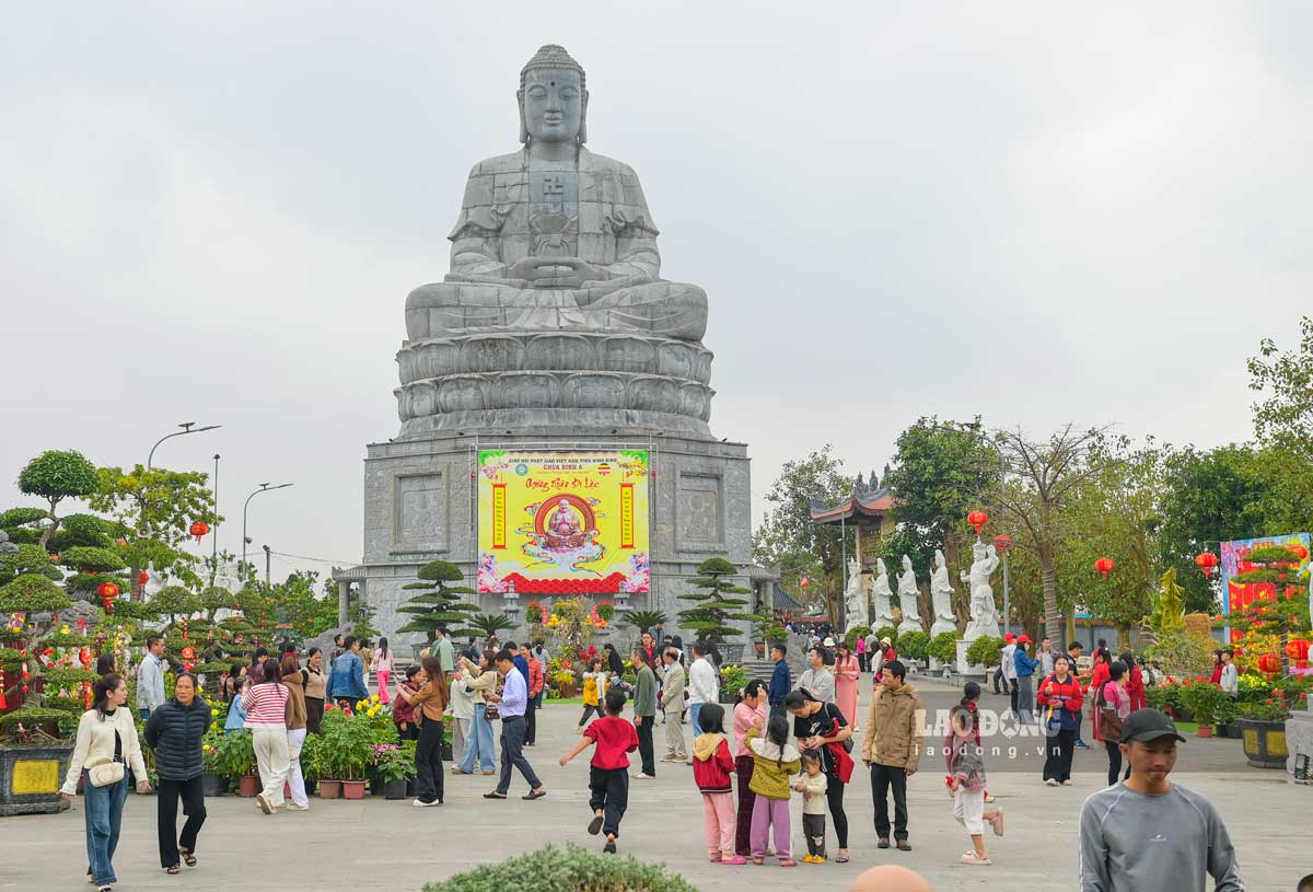 ニンビン省ドンティンコミューンのビンア寺にある青い石の阿弥陀如来像。写真:ルオン・ハ