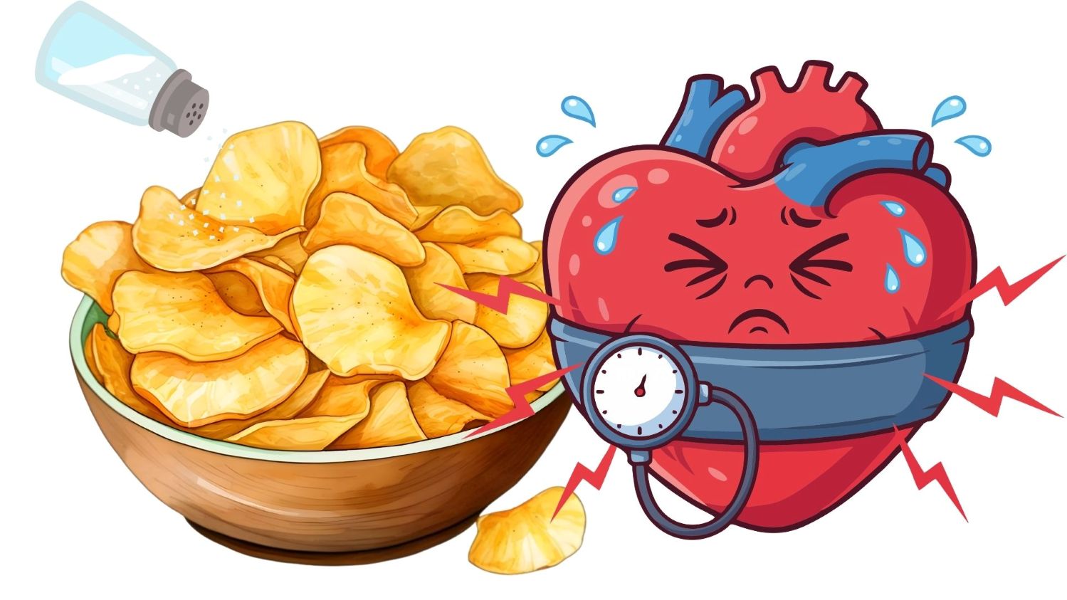 The habit of snacking heavily on salt in the afternoon can silently increase blood pressure and cardiovascular disease. Graphics: Thanh Thanh