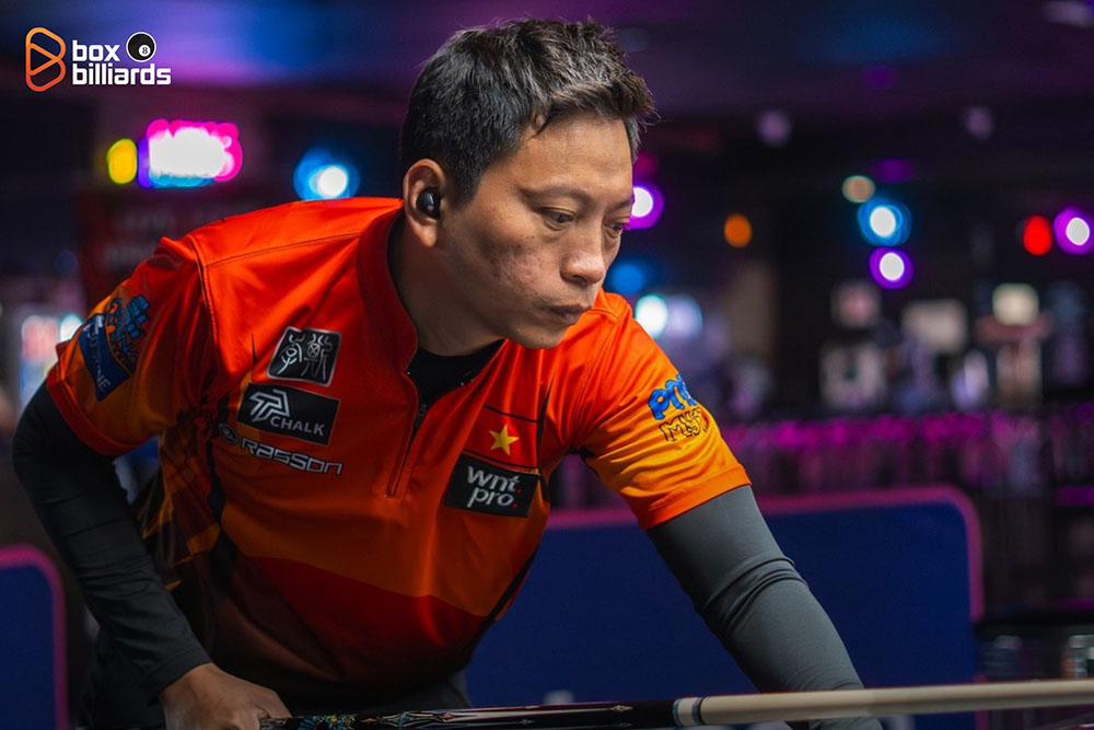 Duong Quoc Hoang continues to show impressive form, climbing to the top of the Premier League Pool 2026. Photo: Box Billiards
