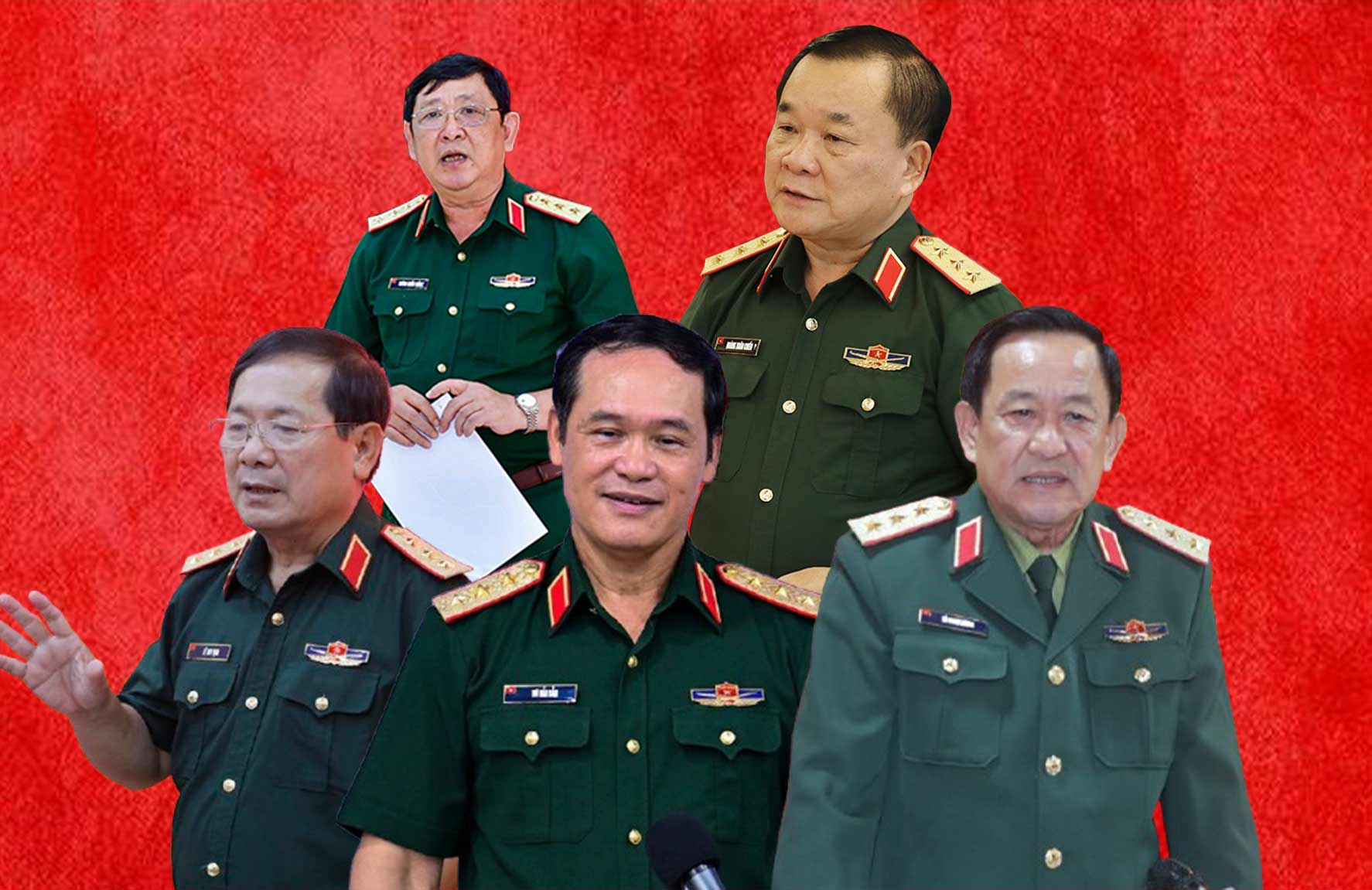 5 Senior Lieutenant Generals of the army resign from the positions of Deputy Minister of National Defense, Deputy Chief of the General Staff of the Vietnam People's Army. Graphics: Pham Dong