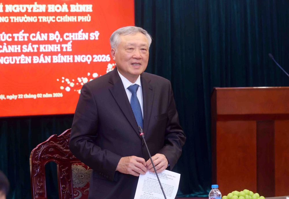 Phó Thủ tướng Thường trực Chính phủ Nguyễn Hòa Bình phát biểu. Ảnh: Phạm Đông