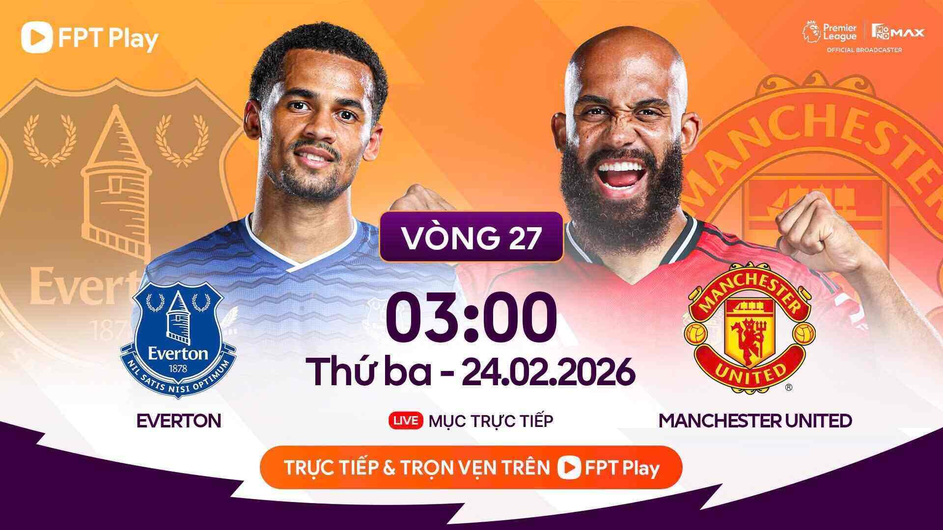 Everton vs Man United football score prediction in the Premier League. Photo: FPT Play