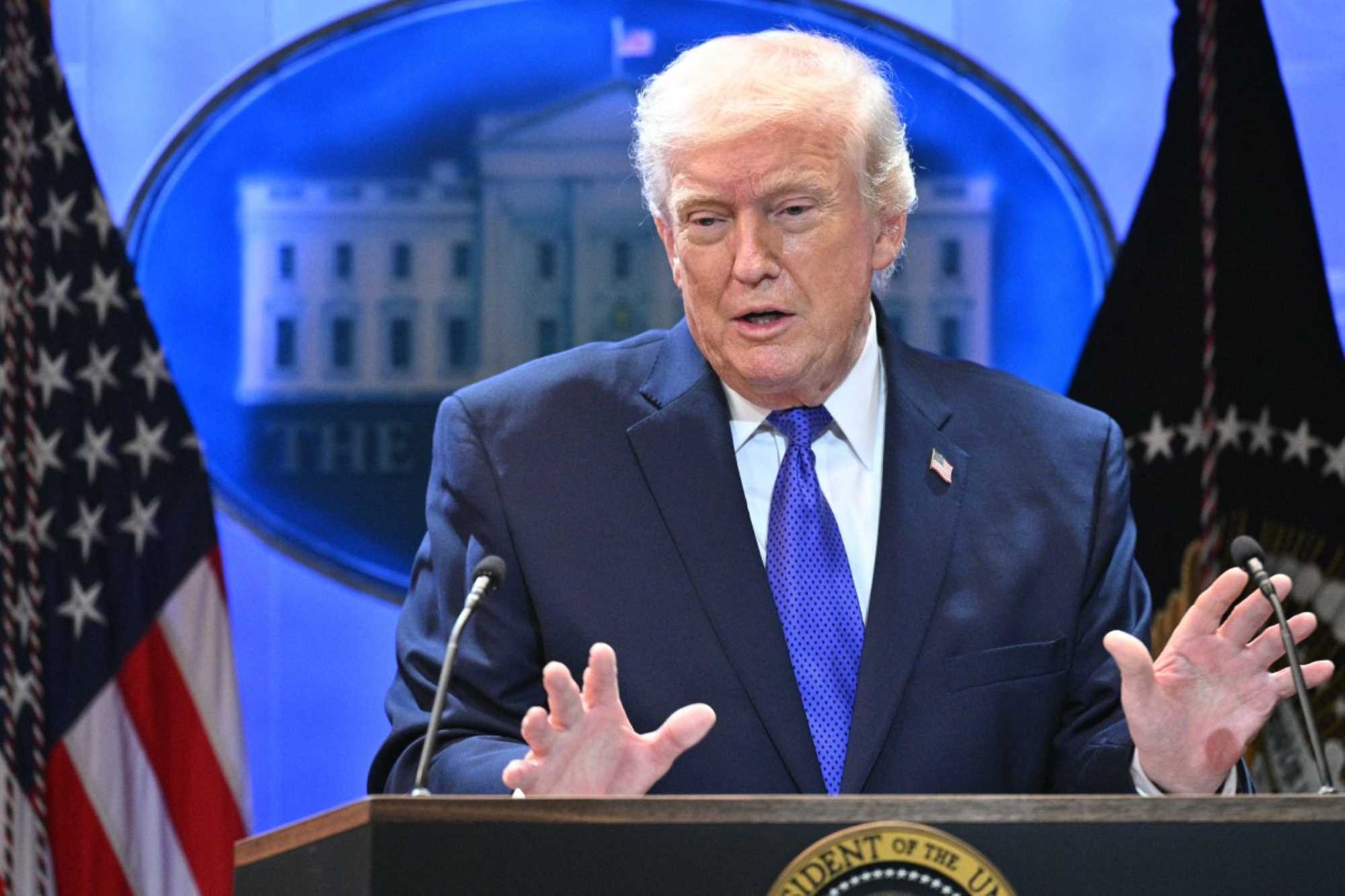 US President Donald Trump held a press conference on February 20, 2026 after the US Supreme Court rejected global counterpart tariffs. Photo: AFP