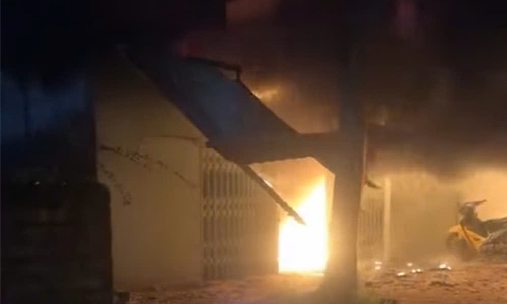 Scene of the fire in Phuong Son ward (Bac Ninh). Photo: Tuyet Mai