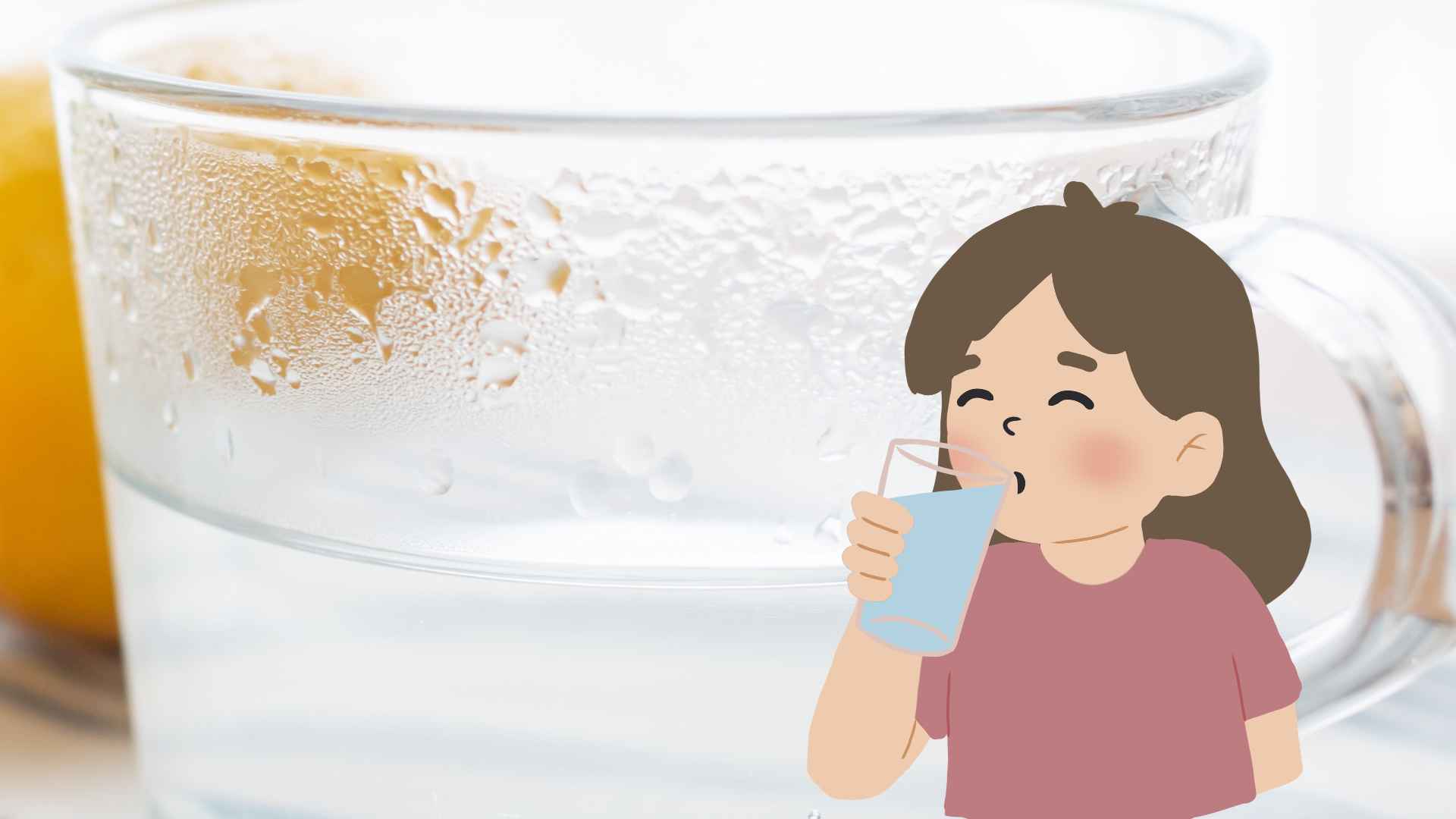 Drinking warm water in the morning helps the body stay healthy and longevity. Graphic photo: Huong Son