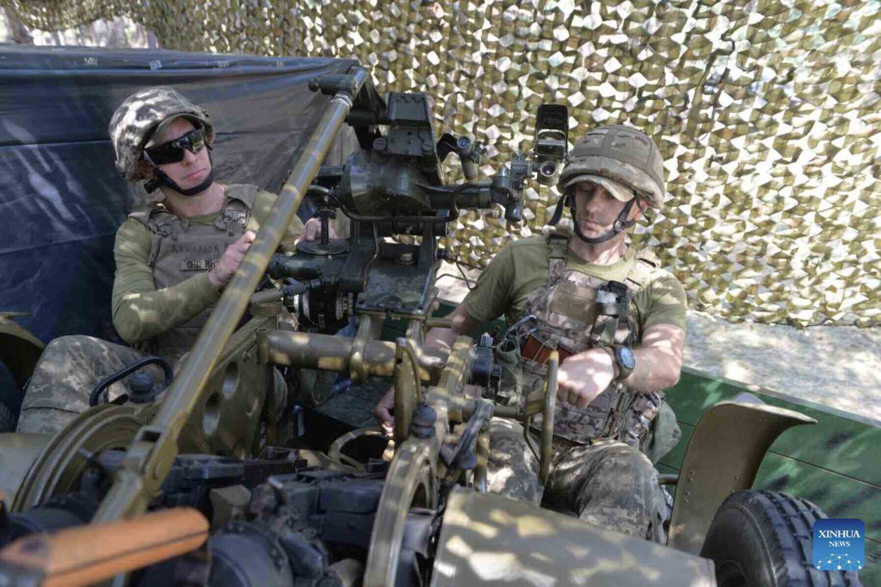 Ukrainian soldiers on duty on the conflict battlefield. Photo: Xinhua