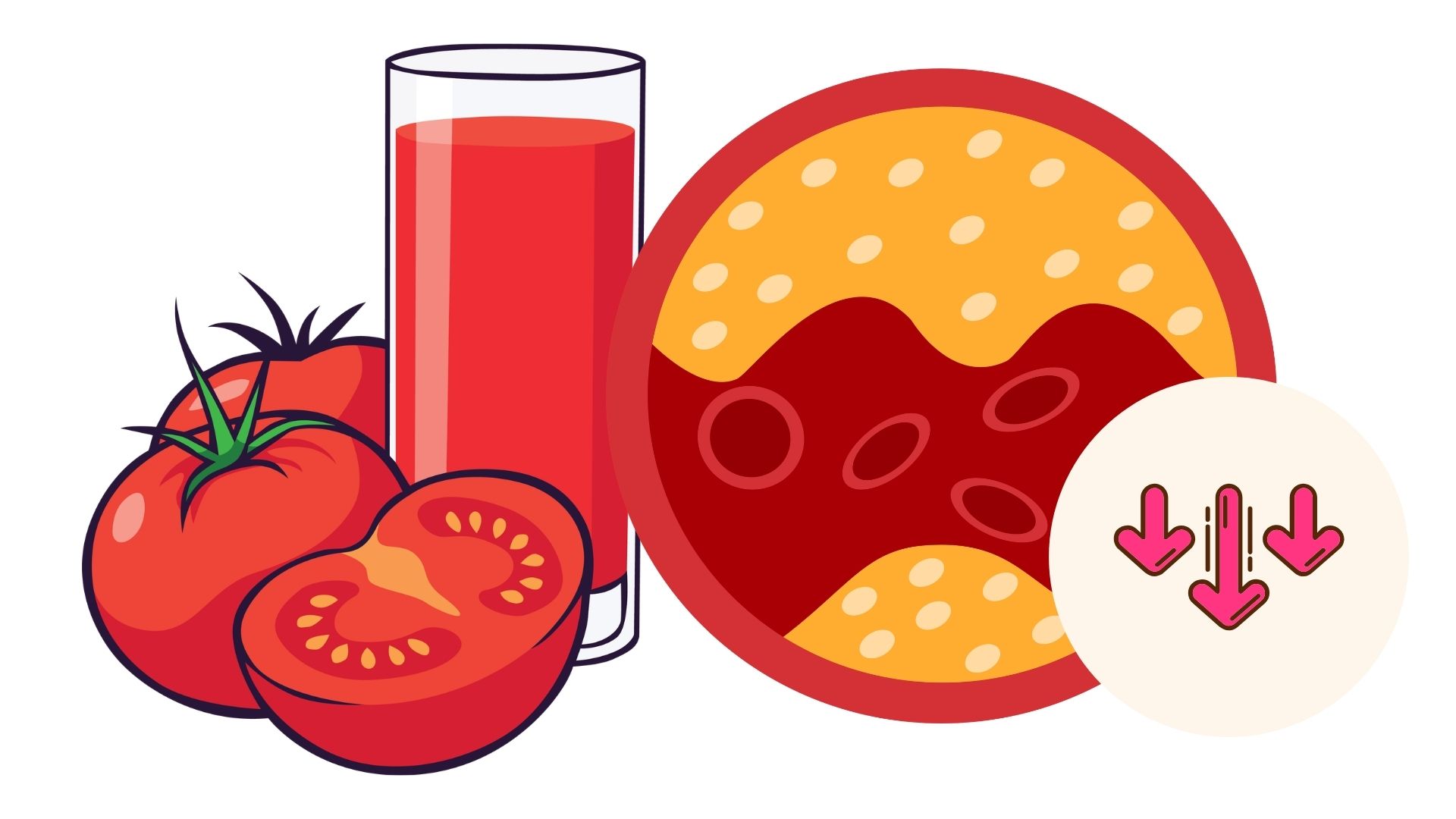 Tomato juice helps lower cholesterol. Graphics: Thanh Thanh