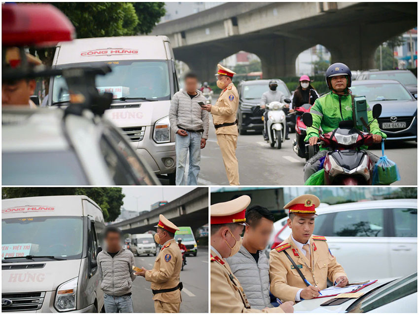 Ngoài kiểm soát trật tự an toàn giao thông, lực lượng CSGT còn kiểm tra, xử lý với tài xế vi phạm nồng độ cồn dịp Tết Nguyên đán. Ảnh: Tiến Trạch