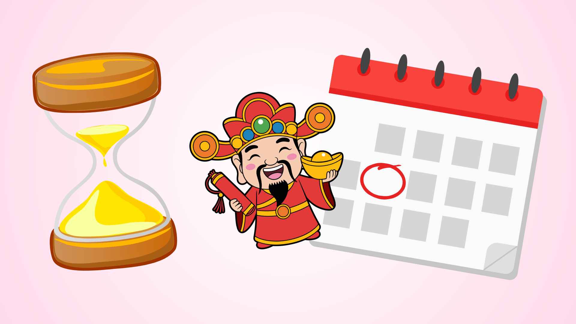 Golden hour to worship the God of Wealth, attracting fortune.