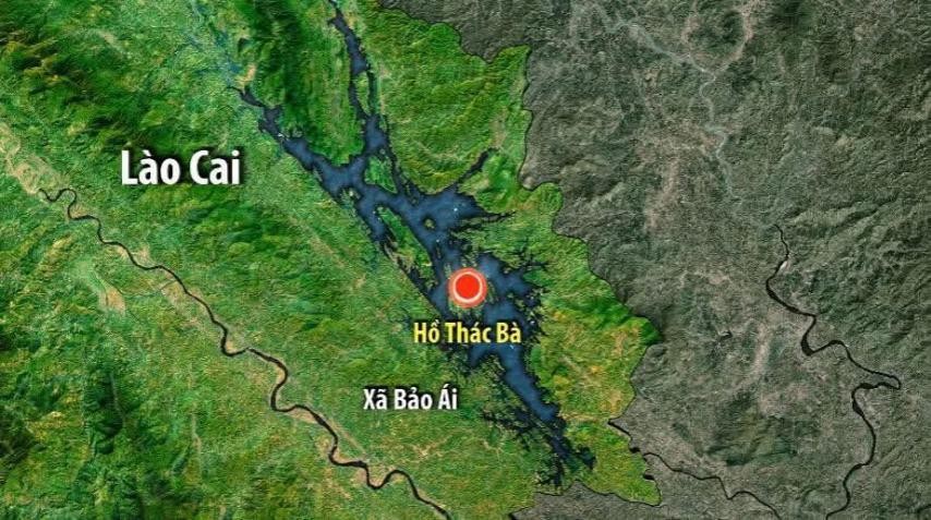 Hồ Thác Bà - nơi vụ lật tàu xảy ra. Ảnh: Văn Đức